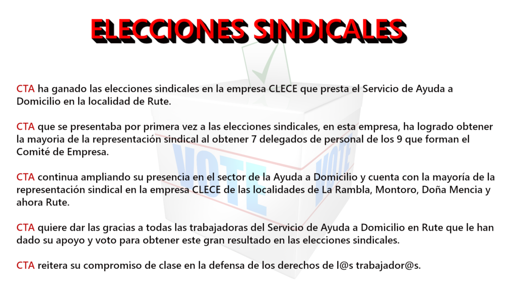 Elecciones sindicales en Rute