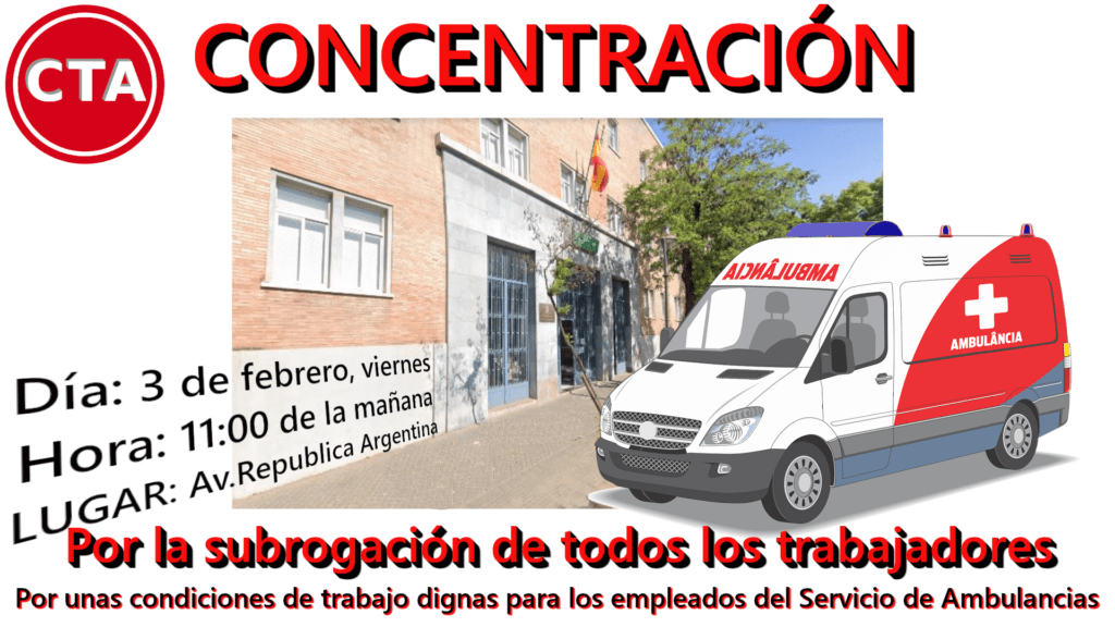 Concentración ante la Delegación de Salud  de los trabajadores de ambulancias en la provincia de Córdoba